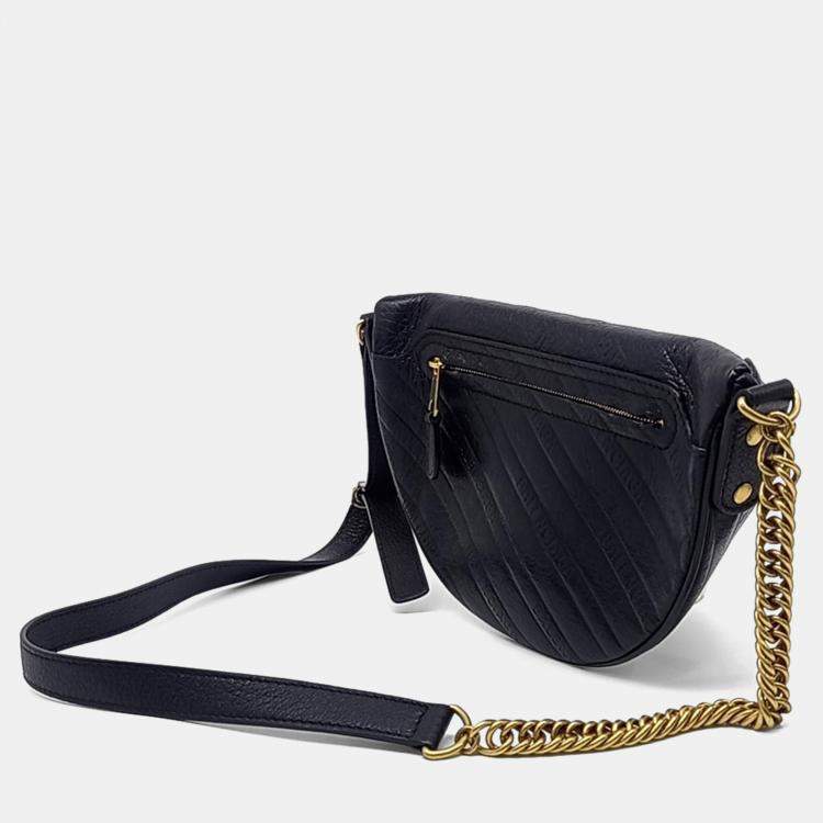 Pre Owned Balenciaga Black Leather Souvenir Bag XXS