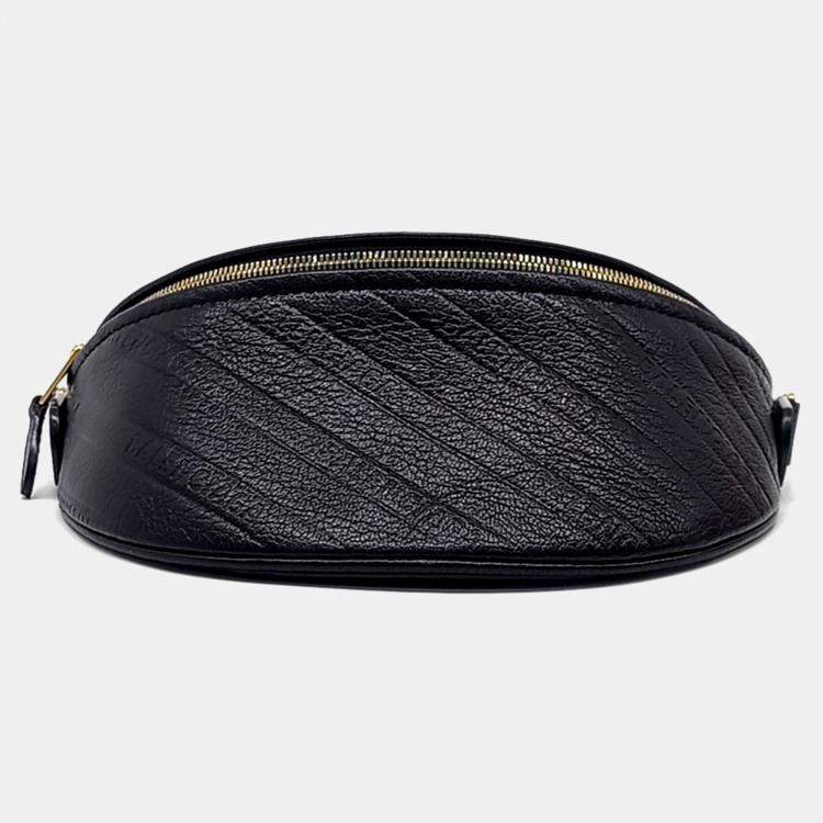 Pre Owned Balenciaga Black Leather Souvenir Bag XXS