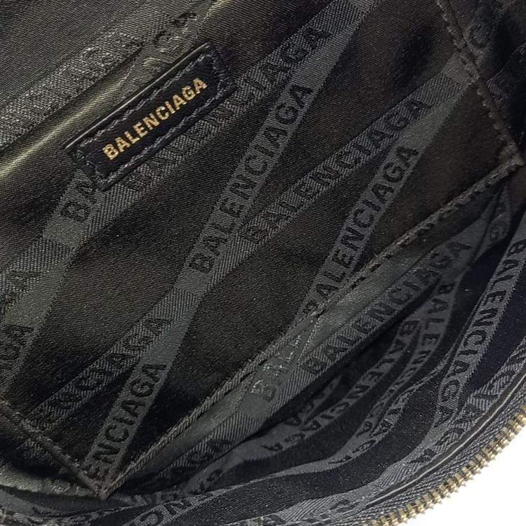 Pre Owned Balenciaga Black Leather Souvenir Bag XXS
