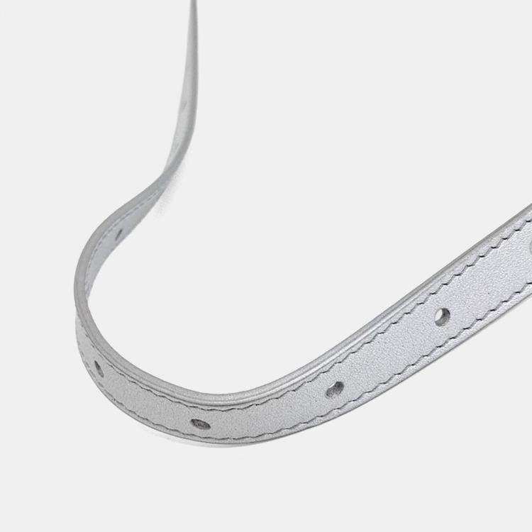 Pre Owned Balenciaga Silver Leather Mary Kate Sling Shoulder Bag