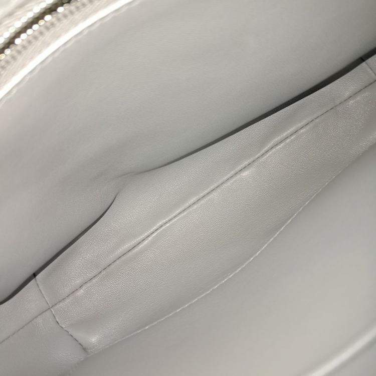 Pre Owned Balenciaga Silver Leather Mary Kate Sling Shoulder Bag