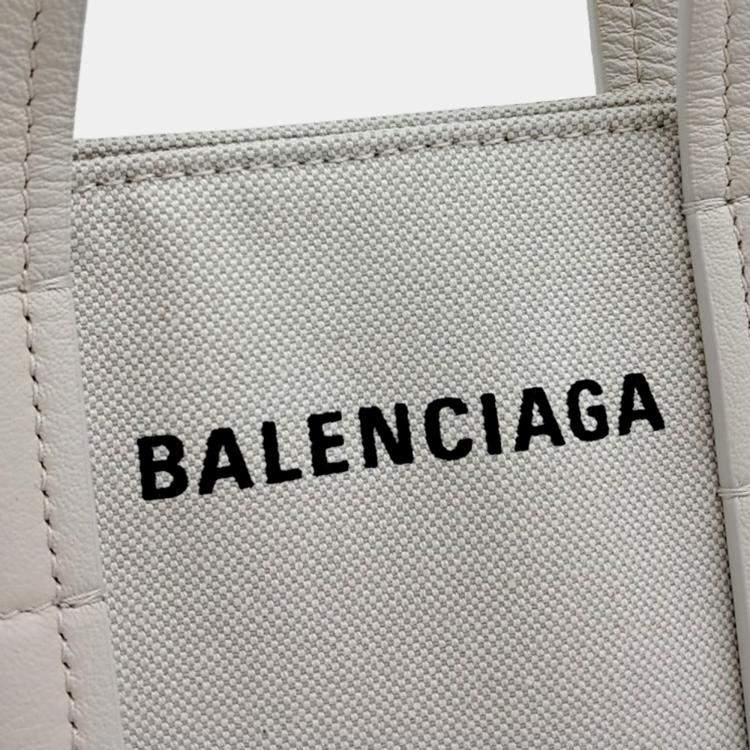 Pre Owned Balenciaga Cream Fabric Everyday North South Bag