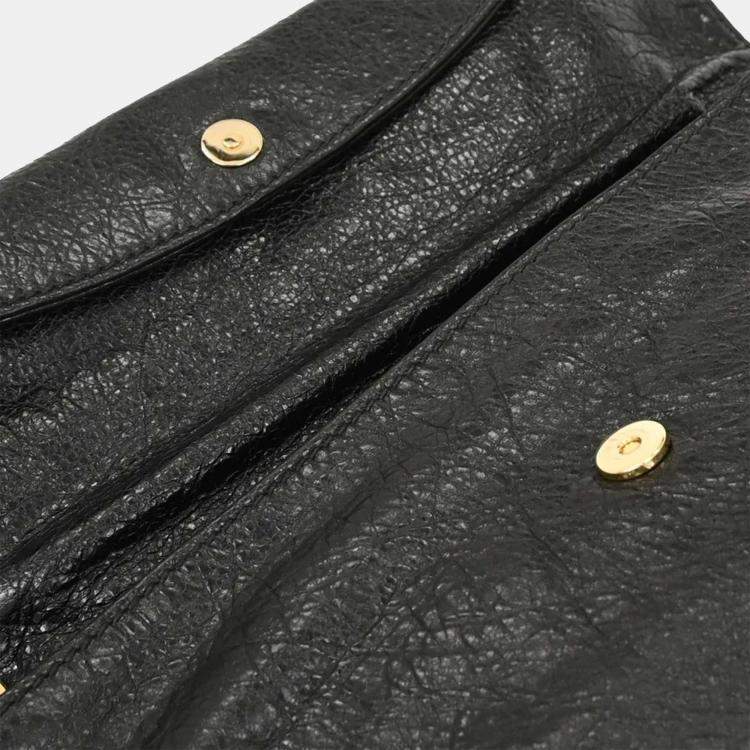 Pre Owned Balenciaga Black Giant Envelope Clutch Bag
