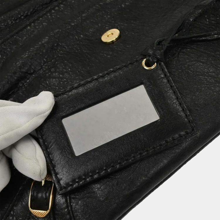 Pre Owned Balenciaga Black Giant Envelope Clutch Bag