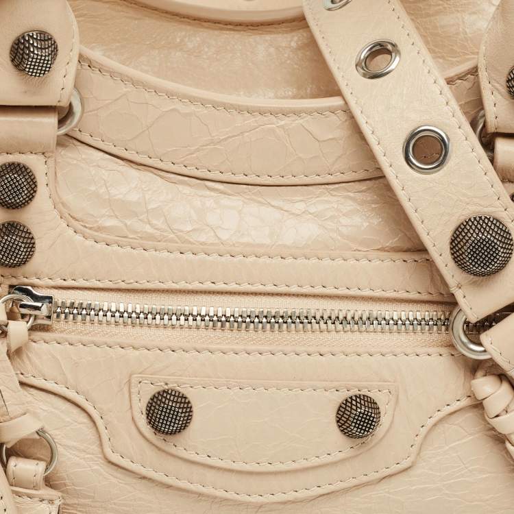 Pre Owned Balenciaga Light Beige Leather Neo Cagole City Tote