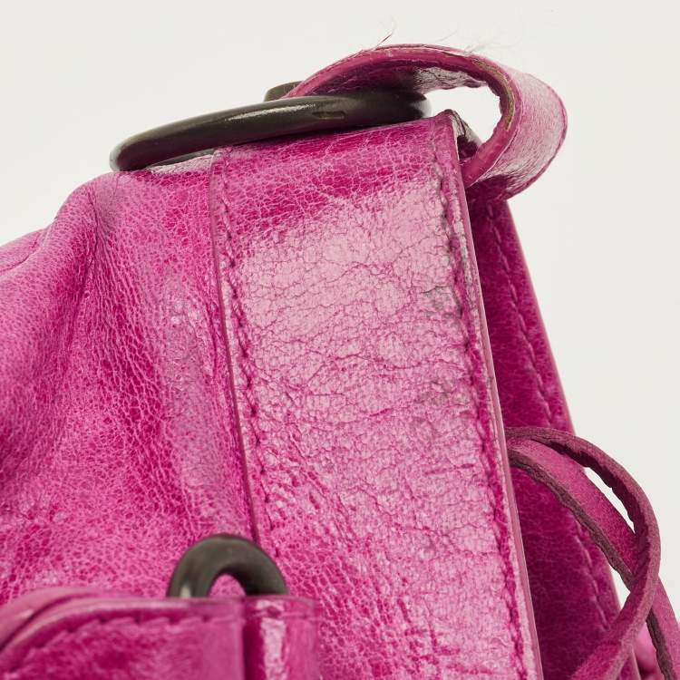 Pre Owned Balenciaga Magenta Pink Leather Classic First Tote