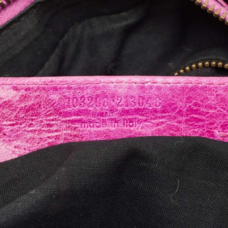 Pre Owned Balenciaga Magenta Pink Leather Classic First Tote