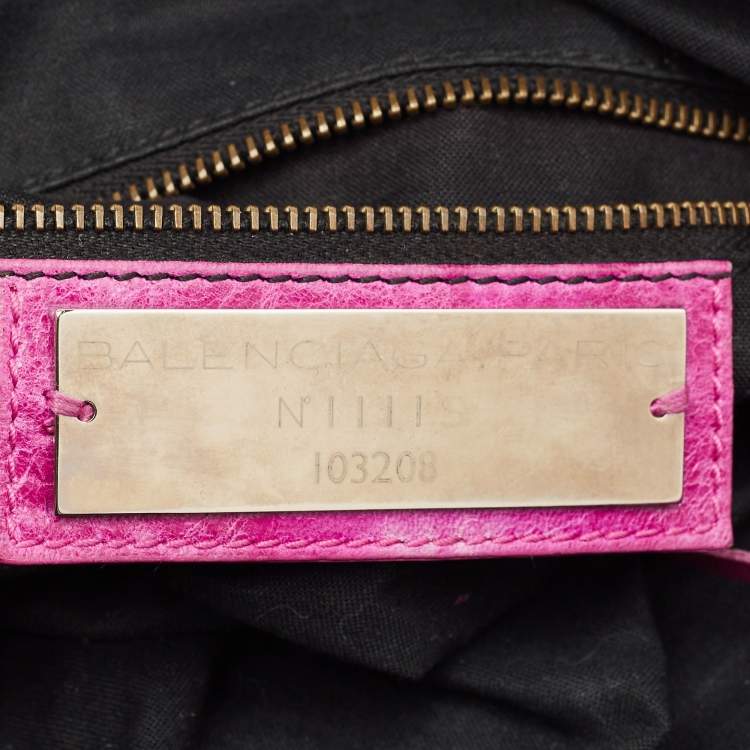 Pre Owned Balenciaga Magenta Pink Leather Classic First Tote