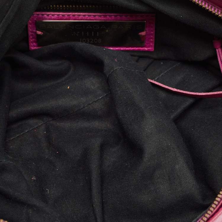 Pre Owned Balenciaga Magenta Pink Leather Classic First Tote