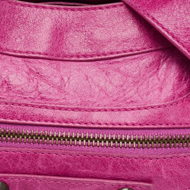 Pre Owned Balenciaga Magenta Pink Leather Classic First Tote