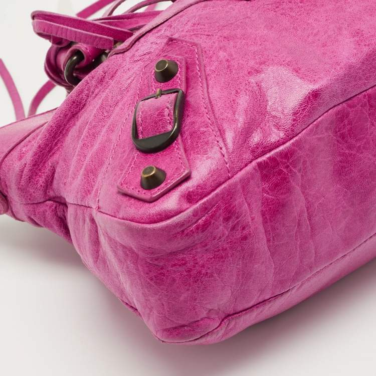 Pre Owned Balenciaga Magenta Pink Leather Classic First Tote