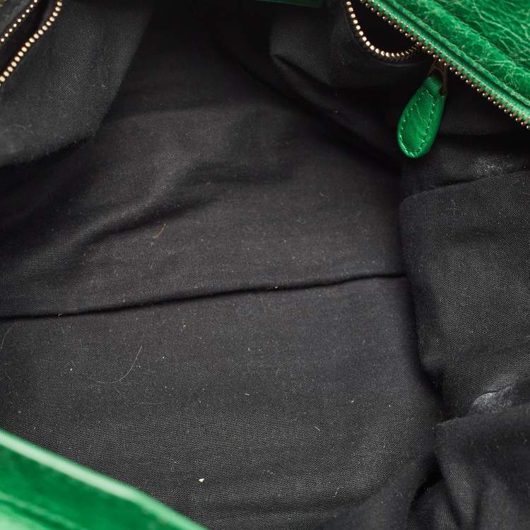 Pre Owned Balenciaga Green Leather RGH Motorcycle City Bag