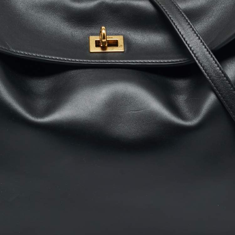 Pre Owned Balenciaga Black Leather Medium Rodeo Top Handle Bag