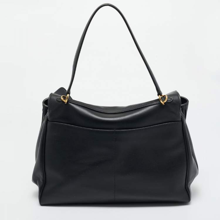 Pre Owned Balenciaga Black Leather Medium Rodeo Top Handle Bag