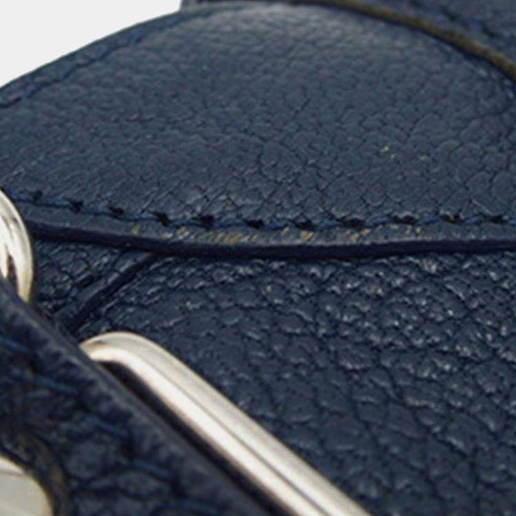 Pre Owned Balenciaga Navy Blue Mini Chevre Motocross Classic Metallic Edge City Satchel