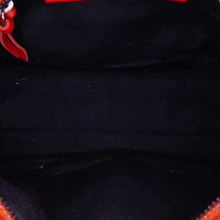 Pre Owned Balenciaga Red Mini Matte Goatskin Motocross Rubber Covered Classic City Satchel
