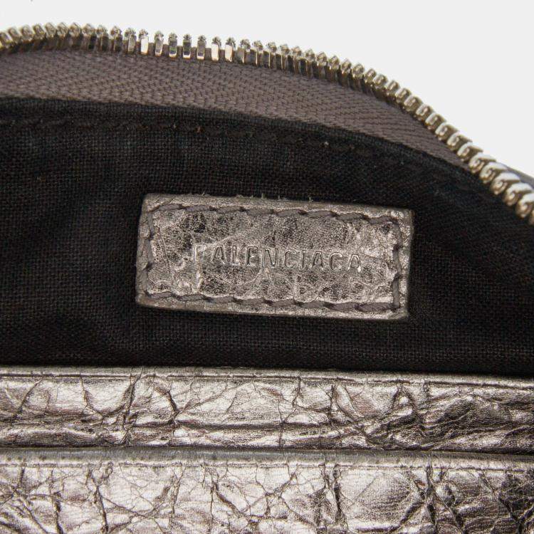 Pre Owned Balenciaga Silver Mini Metallic Le Cagole