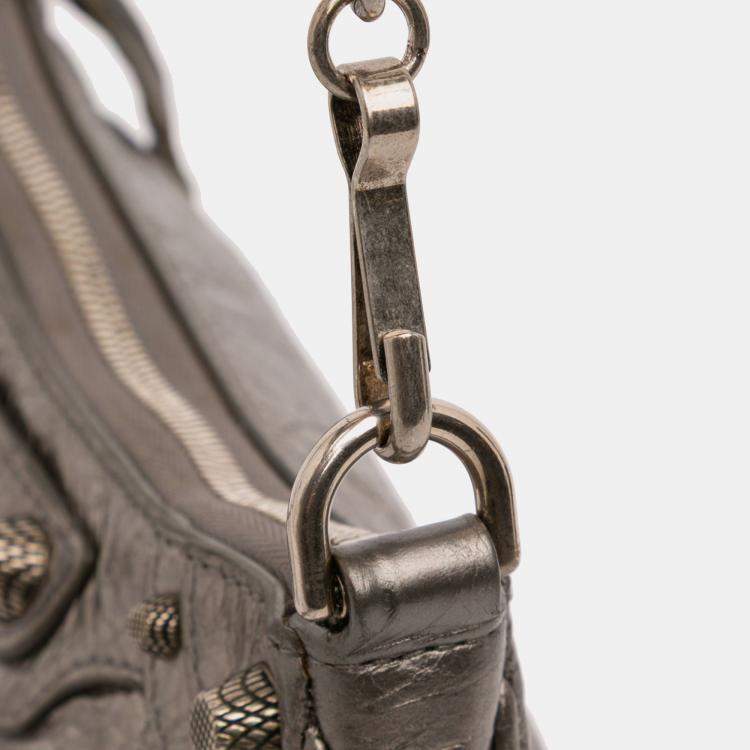 Pre Owned Balenciaga Silver Mini Metallic Le Cagole