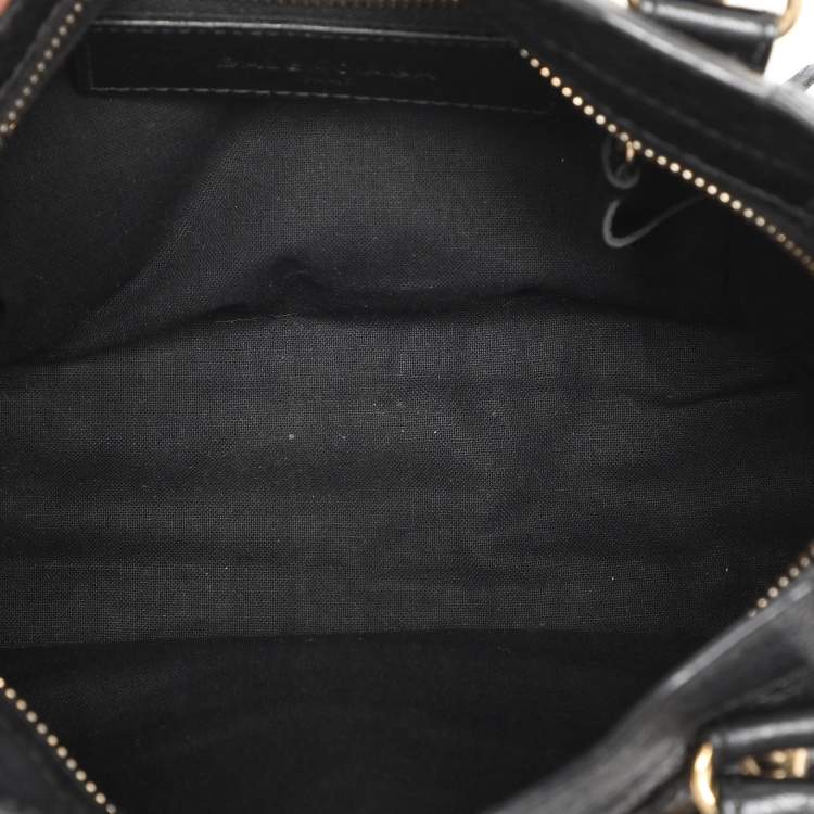 Pre Owned Balenciaga Black Leather Mini Metallic Edge Classic City Bag