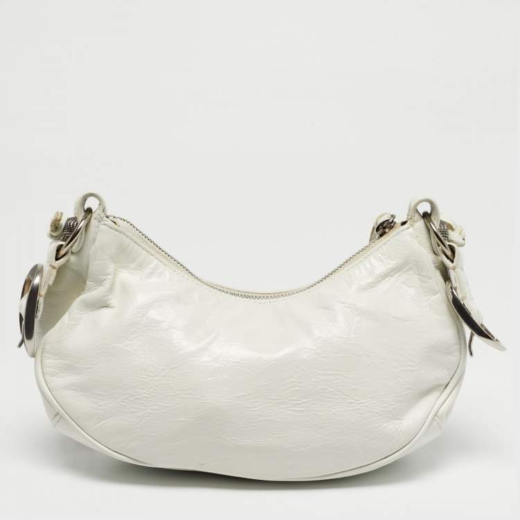 مملوكة مسبقًا Balenciaga White Leather XS Le Cagole Shoulder Bag