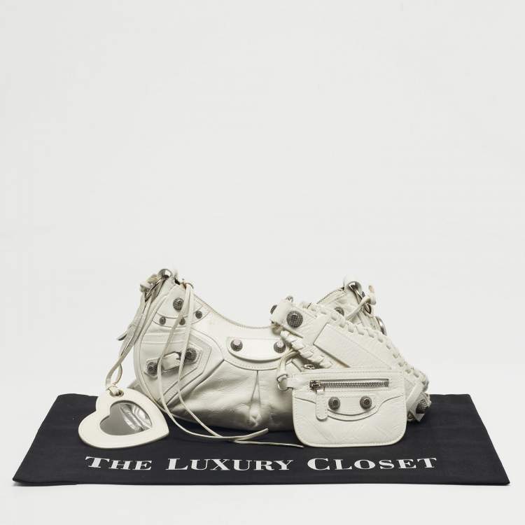 مملوكة مسبقًا Balenciaga White Leather XS Le Cagole Shoulder Bag