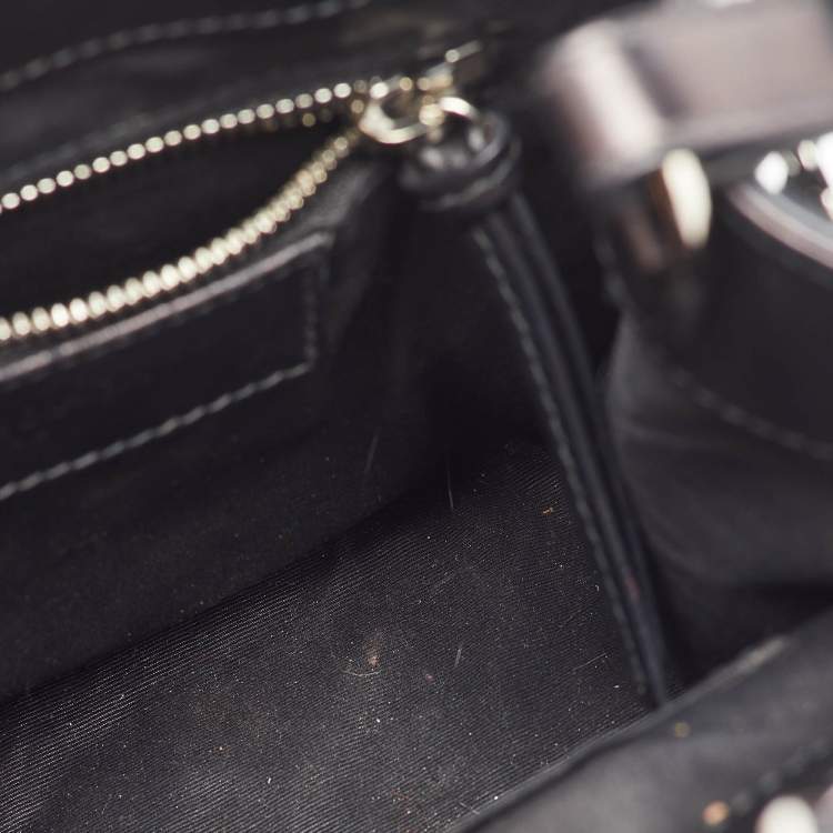 Pre Owned Balenciaga Black/Peach Leather and Python Padlock Mini All Afternoon Tote