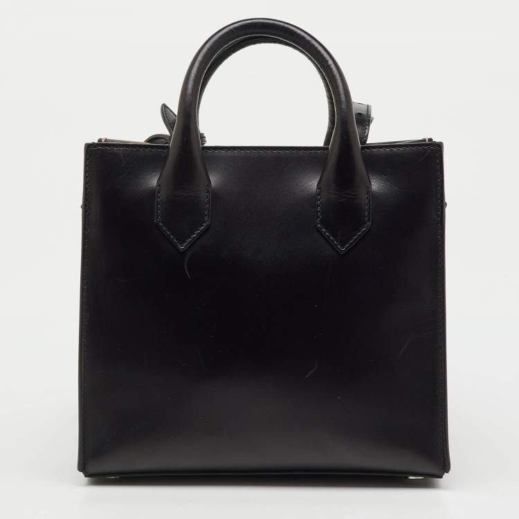 Pre Owned Balenciaga Black/Peach Leather and Python Padlock Mini All Afternoon Tote