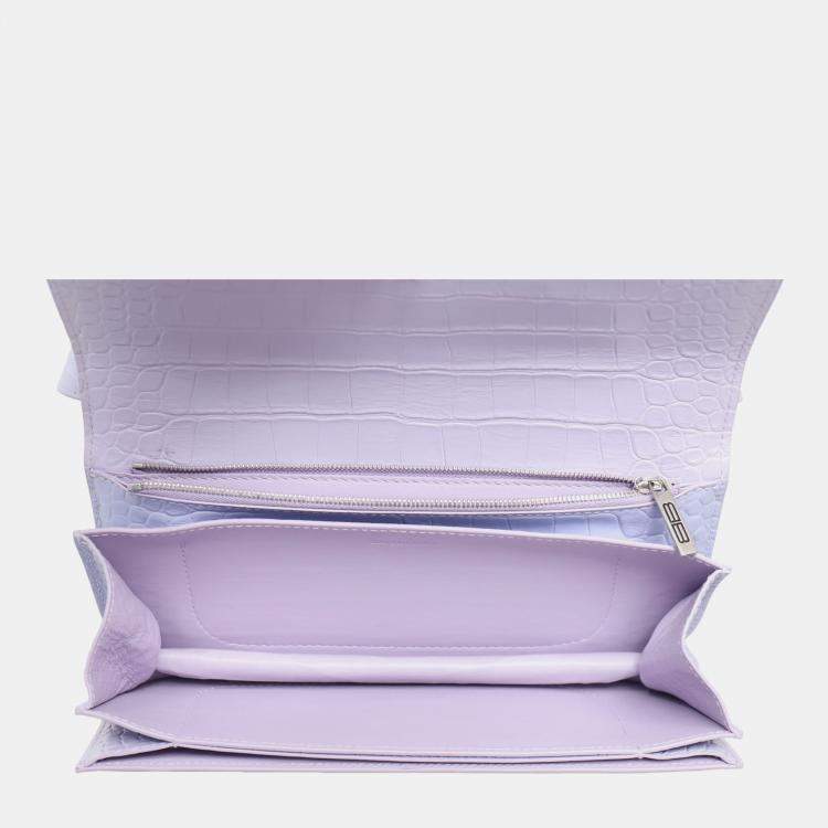 Pre Owned Croco Embossed Small Gossip Shoulder Bag