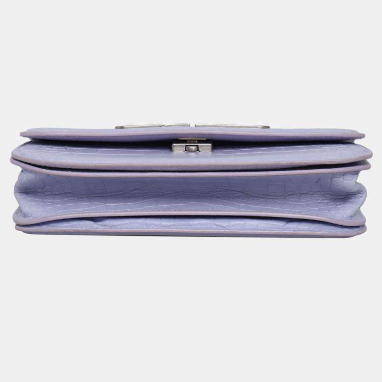 Pre Owned Croco Embossed Small Gossip Shoulder Bag