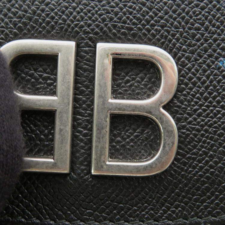 Pre Owned Balenciaga Graffiti Chain shoulder Black/Blue Leather