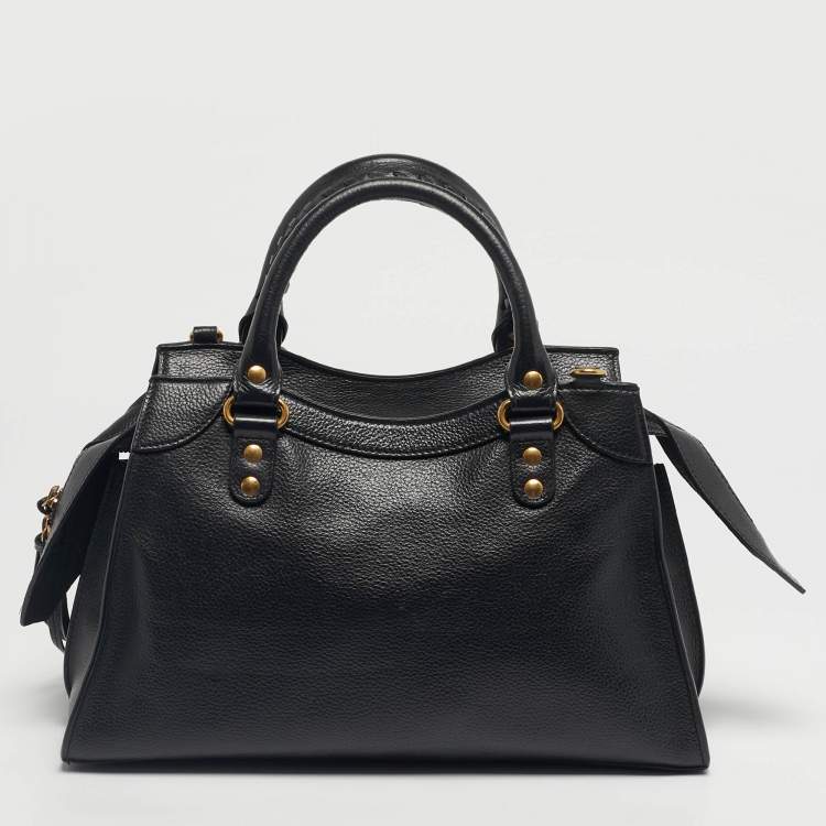 Pre Owned Balenciaga Black Leather Small Neo Classic Tote