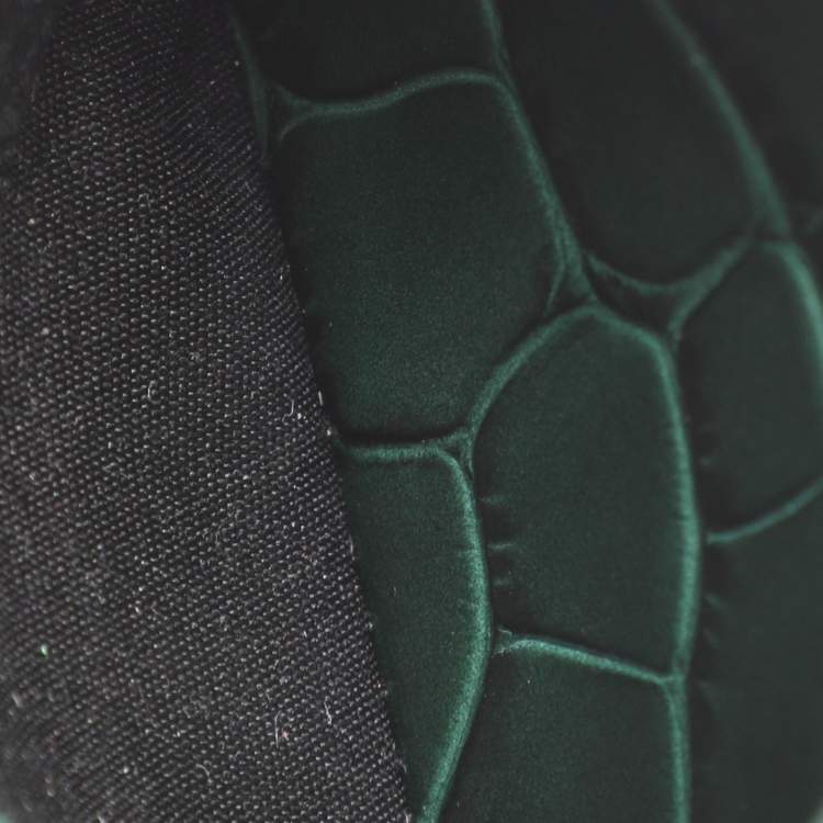 Pre Owned حافظة بطاقات بالنسياجا جلد أخضر بنقشة جلد التمساح هورجلاس