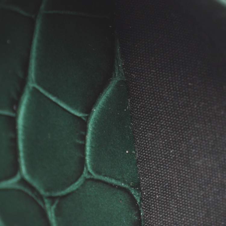 Pre Owned حافظة بطاقات بالنسياجا جلد أخضر بنقشة جلد التمساح هورجلاس