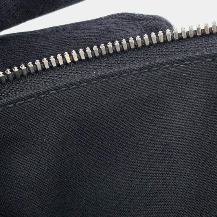 Pre Owned Balenciaga Logo Superbusy Shoulder Bag Black Leather