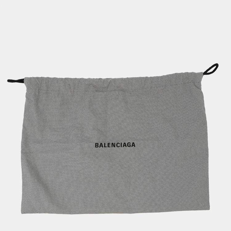 Pre Owned Balenciaga Logo Superbusy Shoulder Bag Black Leather