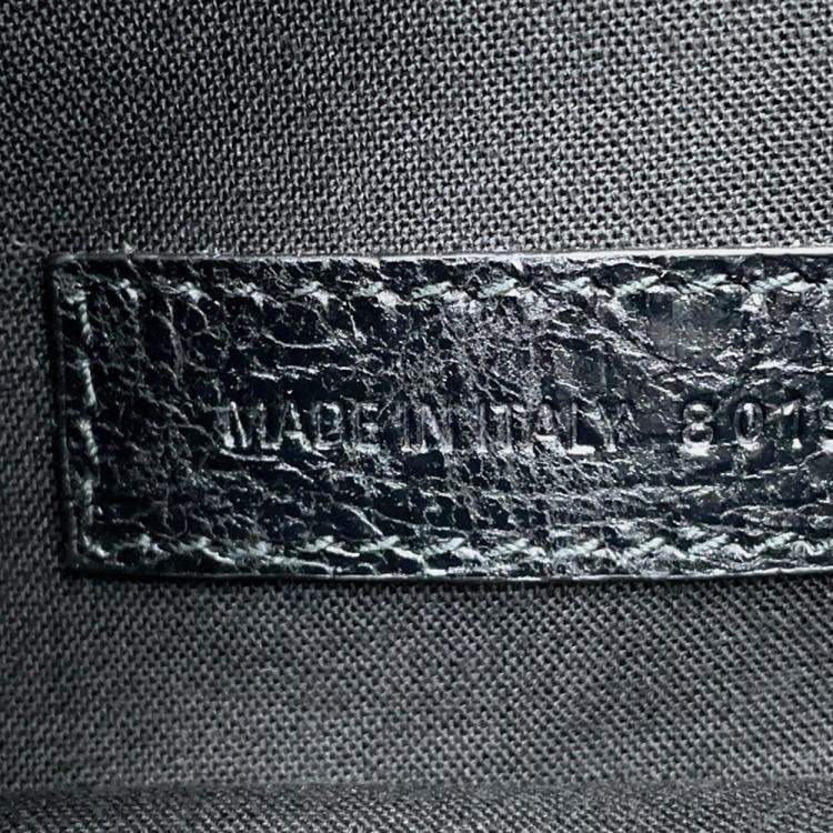 Pre Owned Balenciaga Logo Superbusy Shoulder Bag Black Leather