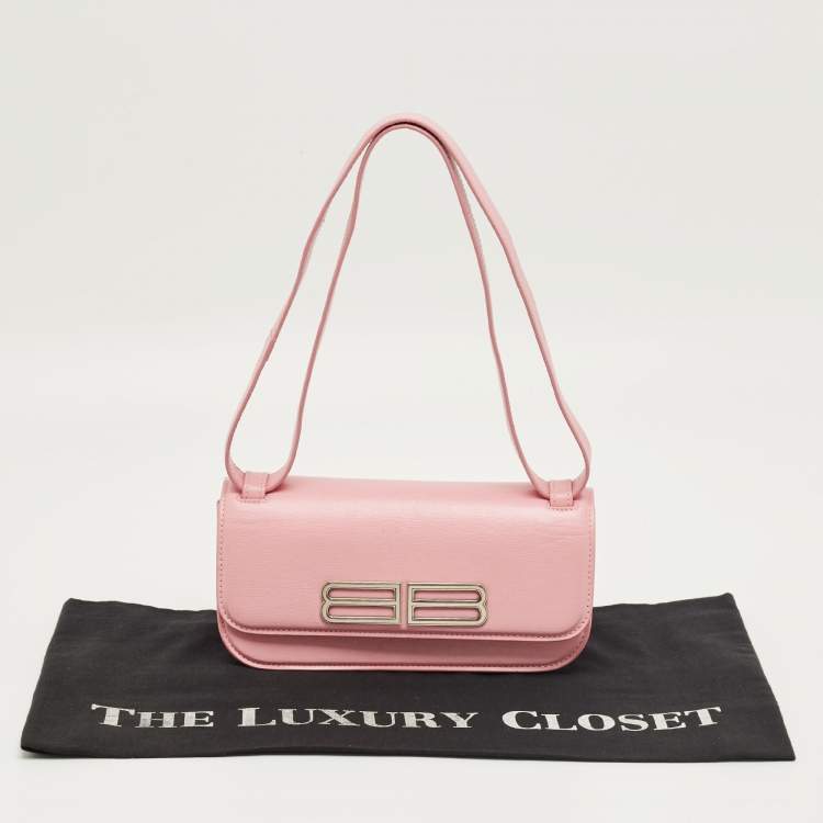 Pre Owned Balenciaga Pink Leather Small Gossip Shoulder Bag