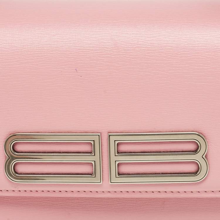Pre Owned Balenciaga Pink Leather Small Gossip Shoulder Bag