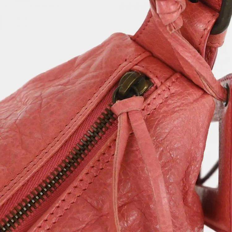 Pre Owned Balenciaga Pink Leather The Getaway Handbag