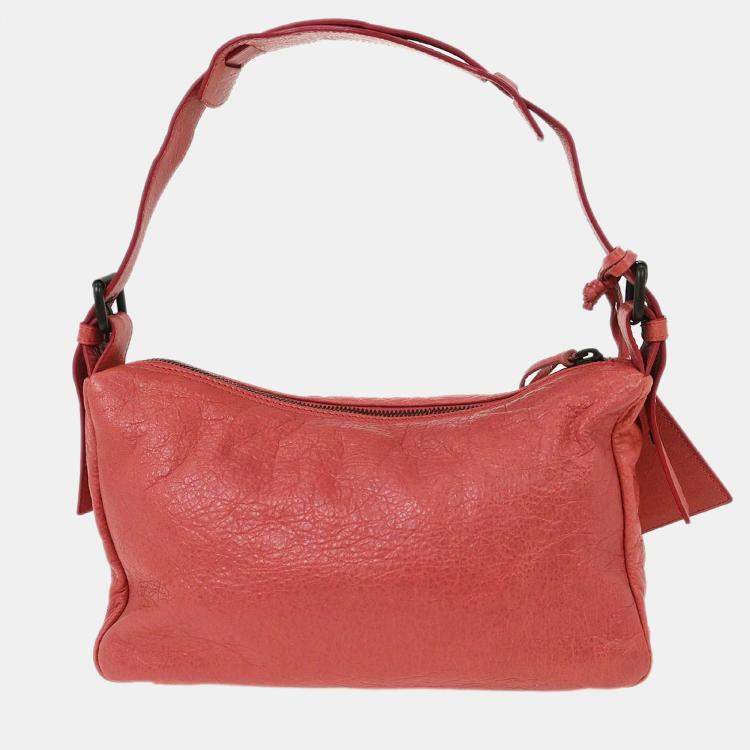 Pre Owned Balenciaga Pink Leather The Getaway Handbag