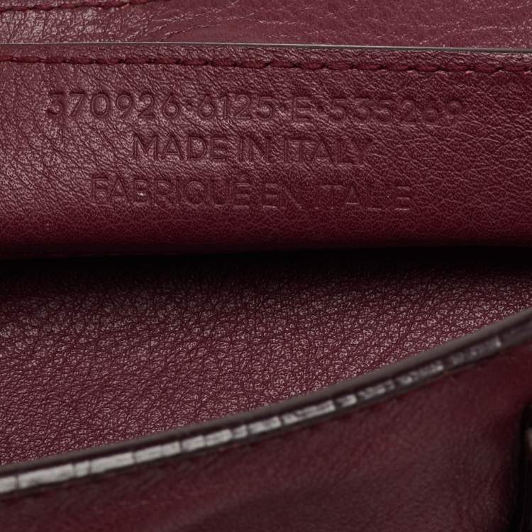 Pre Owned Balenciaga Pourpre Veau Leather Papier A6 Side Zip Tote