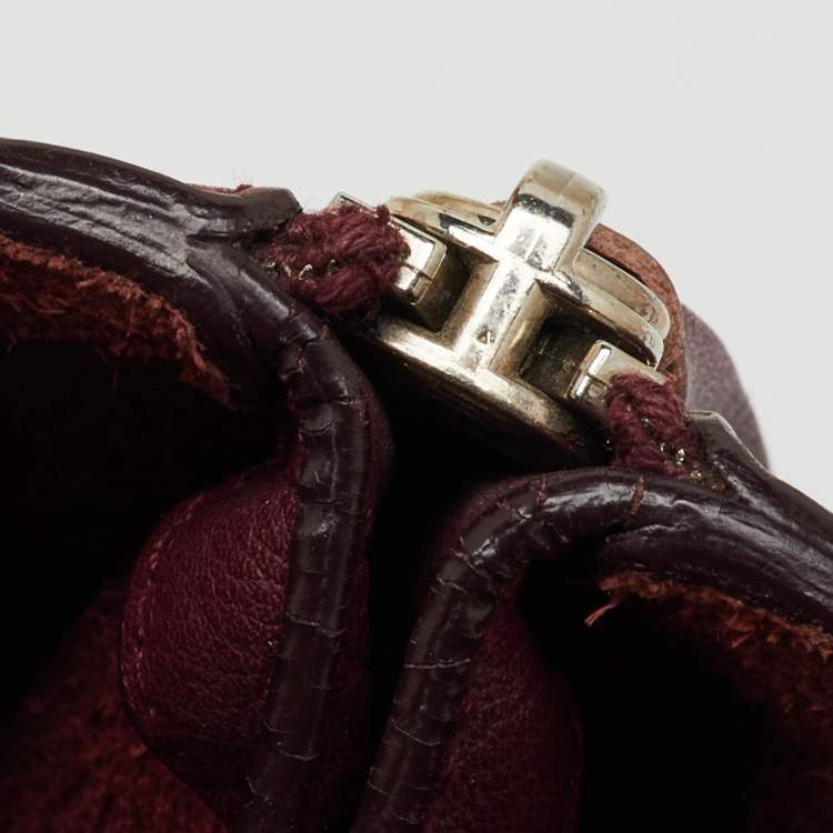 Pre Owned Balenciaga Pourpre Veau Leather Papier A6 Side Zip Tote