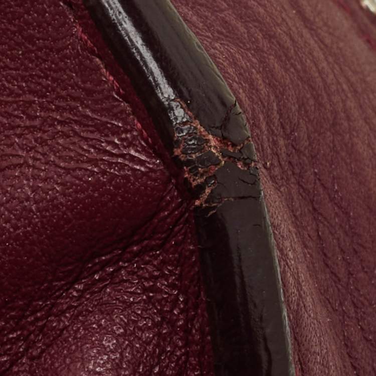 Pre Owned Balenciaga Pourpre Veau Leather Papier A6 Side Zip Tote