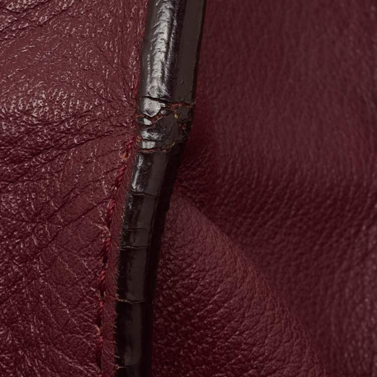 Pre Owned Balenciaga Pourpre Veau Leather Papier A6 Side Zip Tote