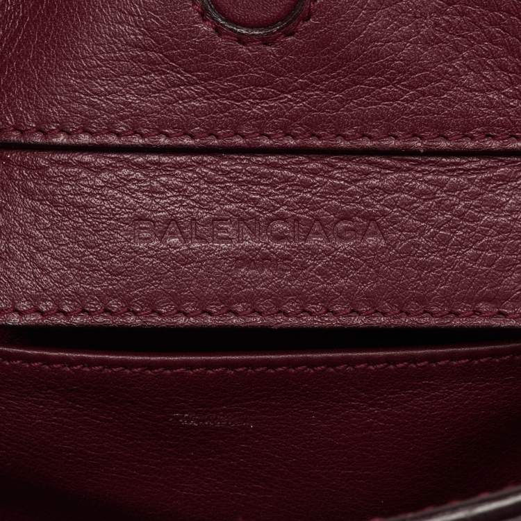 Pre Owned Balenciaga Pourpre Veau Leather Papier A6 Side Zip Tote