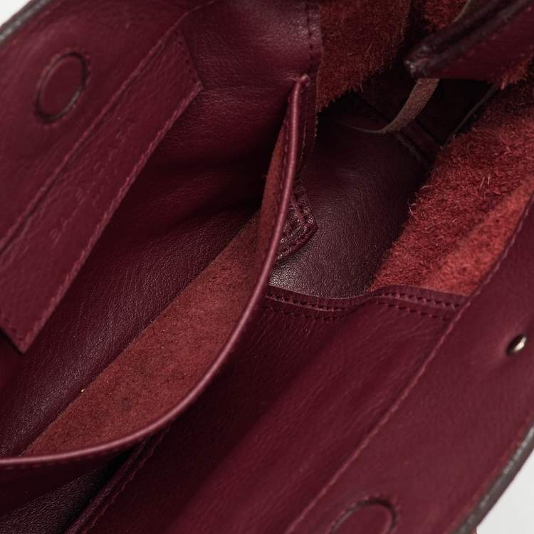 Pre Owned Balenciaga Pourpre Veau Leather Papier A6 Side Zip Tote