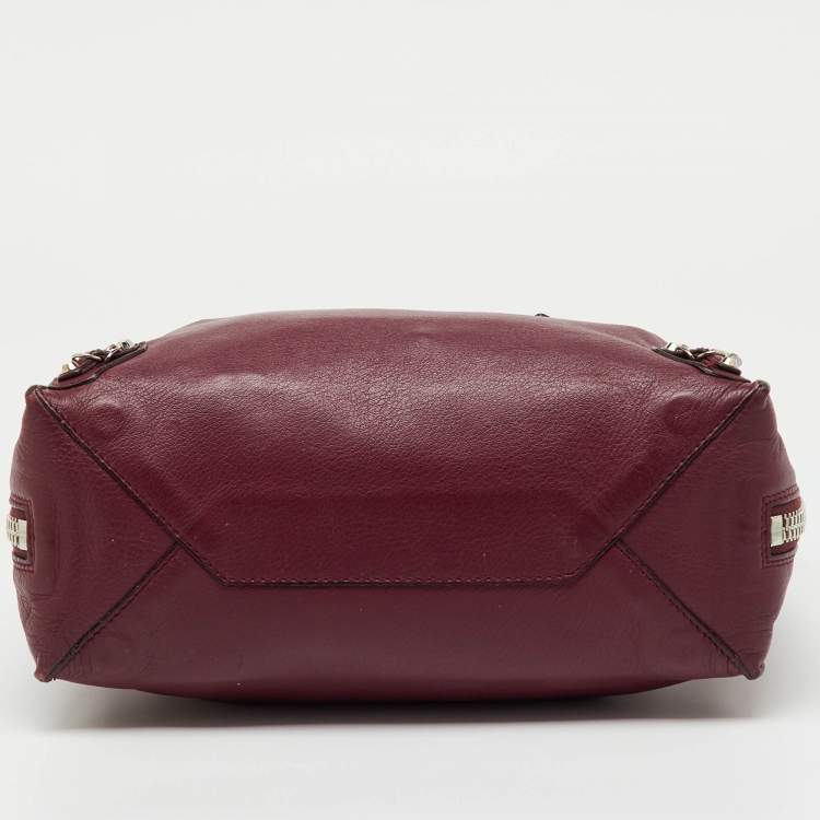 Pre Owned Balenciaga Pourpre Veau Leather Papier A6 Side Zip Tote