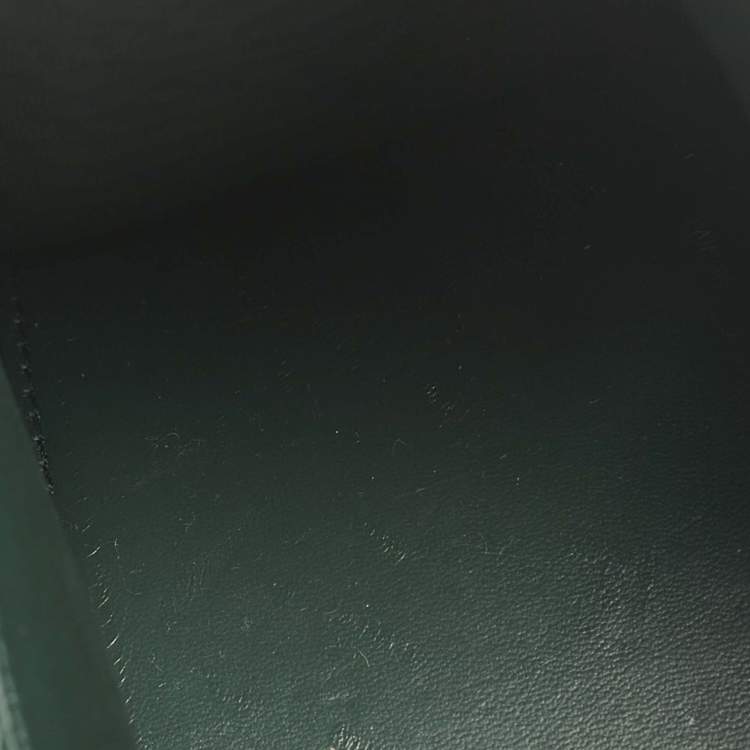 Pre Owned Balenciaga Green Croc Embossed Leather Small Hourglass Top Handle Bag