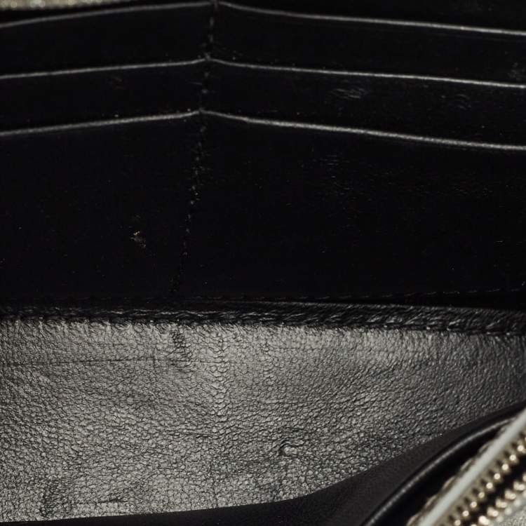 Pre Owned Balenciaga Grey Glitter Leather Hourglass Wallet on Chain