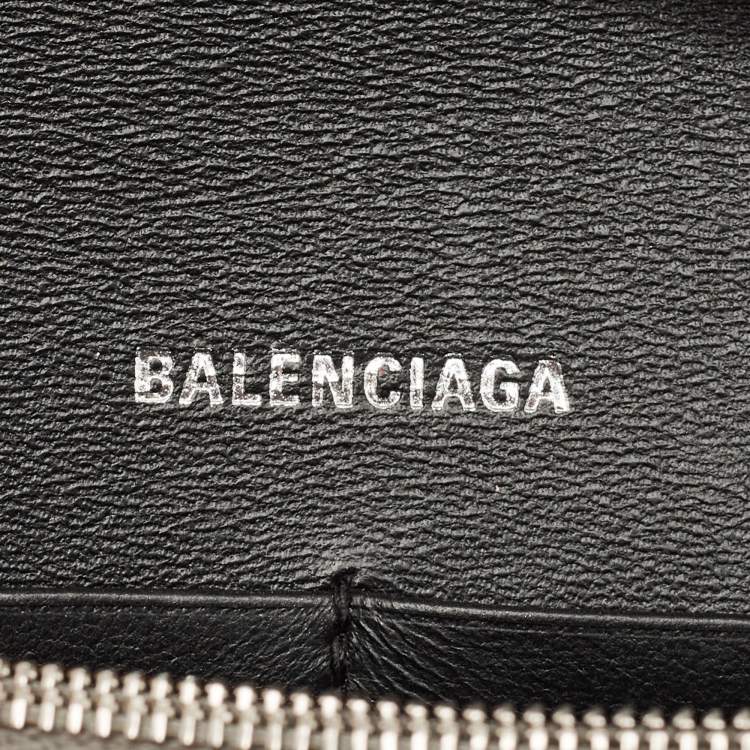 Pre Owned Balenciaga Grey Glitter Leather Hourglass Wallet on Chain